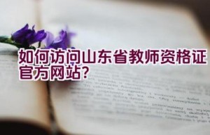 如何访问山东省教师资格证官方网站？