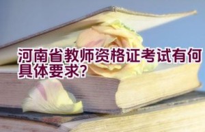 河南省教师资格证考试有何具体要求？