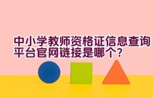 中小学教师资格证信息查询平台官网链接是哪个？