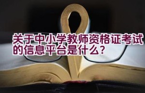 关于中小学教师资格证考试的信息平台是什么？