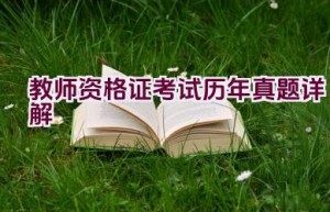 教师资格证考试历年真题详解