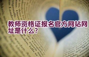 教师资格证报名官方网站网址是什么？