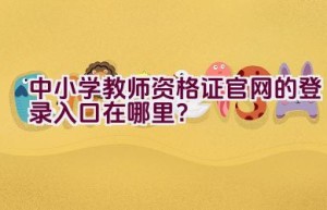 中小学教师资格证官网的登录入口在哪里？