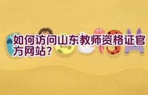 如何访问山东教师资格证官方网站？