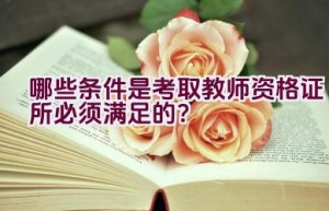 哪些条件是考取教师资格证所必须满足的？