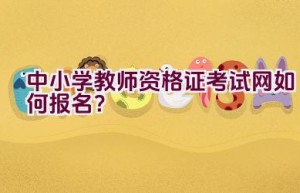 中小学教师资格证考试网如何报名？