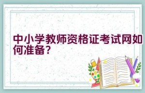 中小学教师资格证考试网如何准备？