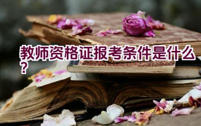 教师资格证报考条件是什么？插图