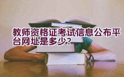 教师资格证考试信息公布平台网址是多少？插图