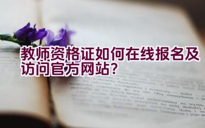 教师资格证如何在线报名及访问官方网站？插图