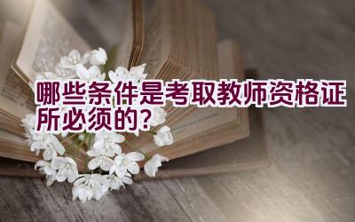 哪些条件是考取教师资格证所必须的？插图