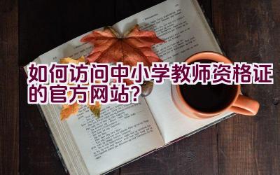 如何访问中小学教师资格证的官方网站？插图