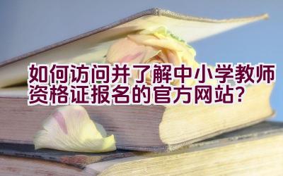 如何访问并了解中小学教师资格证报名的官方网站？插图