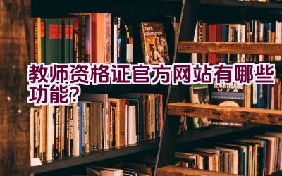 教师资格证官方网站有哪些功能？插图