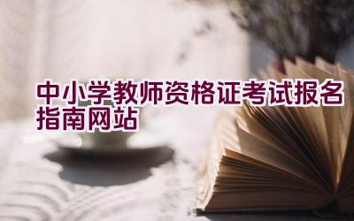 中小学教师资格证考试报名指南网站插图