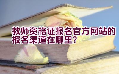 教师资格证报名官方网站的报名渠道在哪里？插图