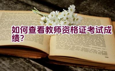 如何查看教师资格证考试成绩？插图