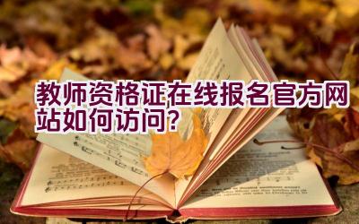 教师资格证在线报名官方网站如何访问？插图