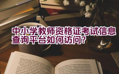 中小学教师资格证考试信息查询平台如何访问？插图