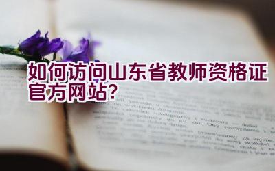 如何访问山东省教师资格证官方网站？插图