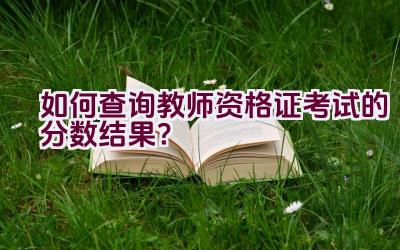 如何查询教师资格证考试的分数结果？插图