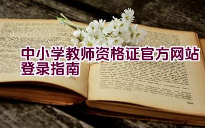 中小学教师资格证官方网站登录指南插图