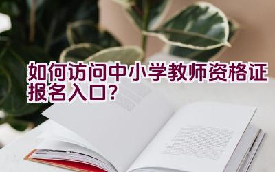 如何访问中小学教师资格证报名入口？插图