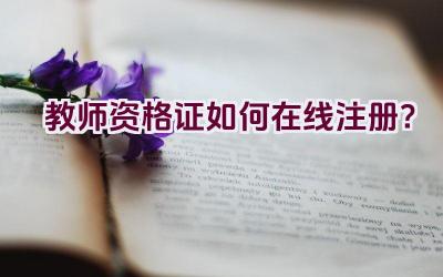 教师资格证如何在线注册？插图