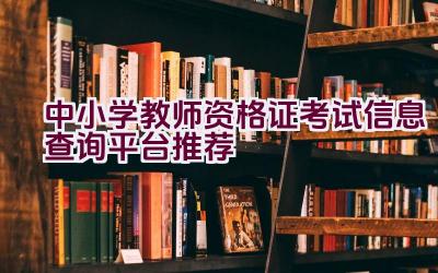 中小学教师资格证考试信息查询平台推荐插图