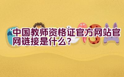 中国教师资格证官方网站官网链接是什么？插图