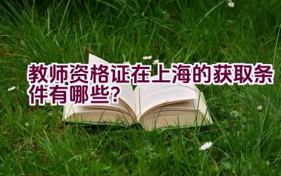 教师资格证在上海的获取条件有哪些？插图